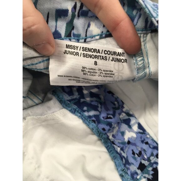 Nine West Chrystie Capri Pants Size 8 Blue Casual Summer Cropped Jeans - Picture 14 of 15